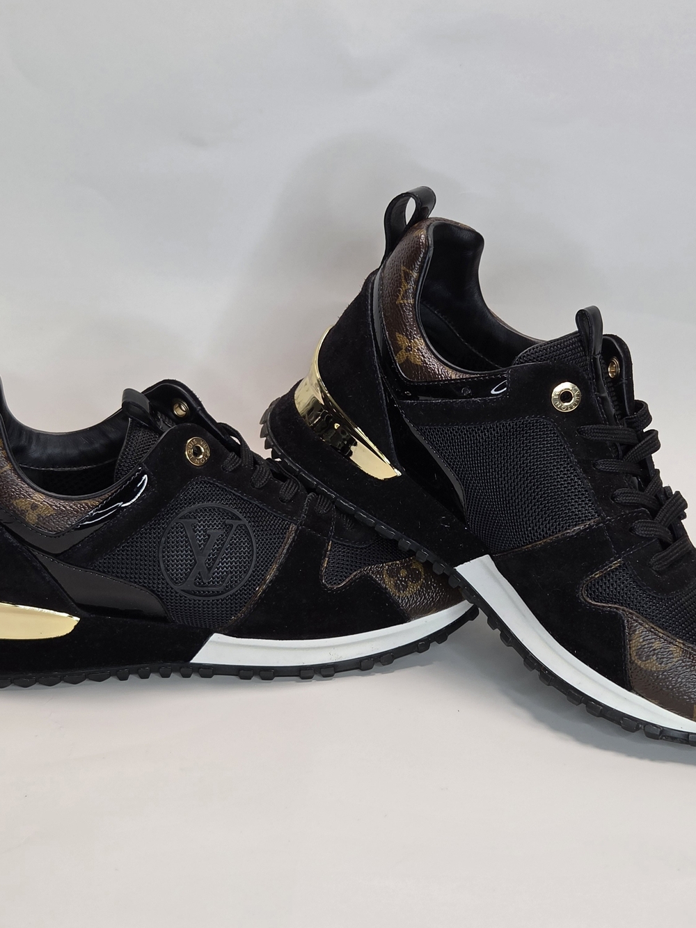 Louis Vuitton Black & Brown Low-Top Runner Sneakers Size 38
